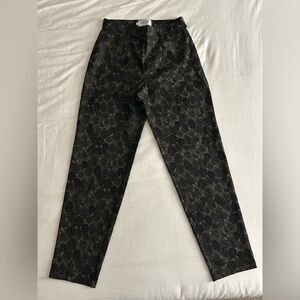 Vintage Women’s Leone Grey Brocade Embellished Pants Size 42 US 6